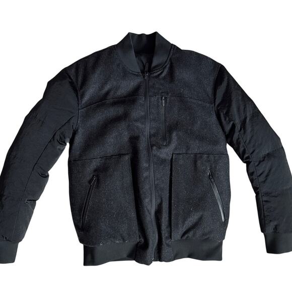 Lululemon Roam Far Reversible Wool Bomber Jacket Heather Gray/ Black Size 4 - Picture 6 of 12